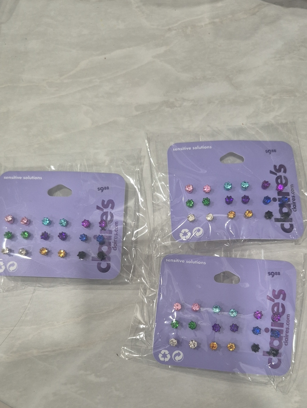 Claire's Kids Pastel & Jewel Tone Flower Stud Earring Set